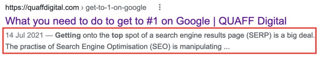 a common SEO mistake is not updating the meta description of a post or page