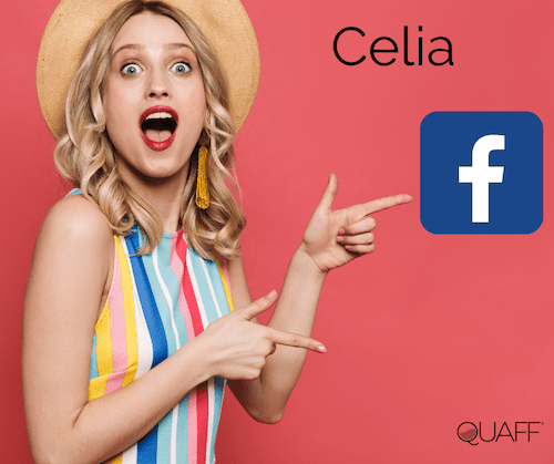 Celia spends her time on Facebook so create appropriate content for that platform.