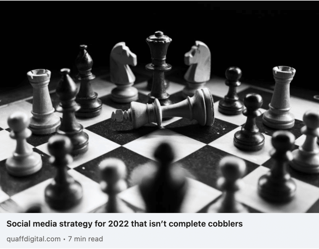 link to the corresponding article about social media strategy.